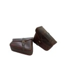 Royal Enfield GT and Interceptor 650cc Leather Tobacco Color Pannier Bags Pair