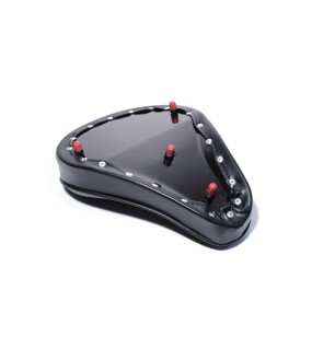 Flames Solo Seat Flat Small For Harley Chopper Bobber Universal