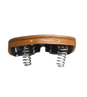New Royal Enfield Tan VINYL Front Solo Seat With Chrome Springs Complete