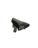 New Royal Enfield Black Leather Front Solo Seat With Chrome Springs Complete