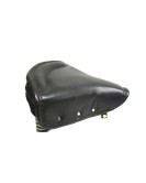 New Royal Enfield Black Leather Front Solo Seat With Chrome Springs Complete
