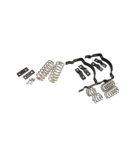 BSA Triumph Enfield Tan Leather Front &amp; Rear Seat Set Chrome Springs