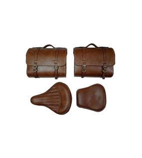 Royal Enfield 350cc 500cc Standard Bike Front and Rear Seats With Saddle Bags