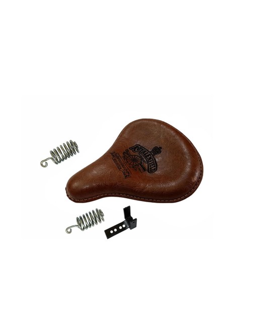 Royal Enfield Classic 350 500 Engraved Leather Front Seat Brown    