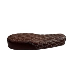 Royal Enfield GT Continental and Interceptor 650 Diamond Design Leather Dual Seat Cherry Brown