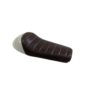 Royal Enfield GT Continental and Interceptor 650 Single Seat Coffee Brown with White Cowl