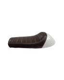 Royal Enfield GT Continental and Interceptor 650 Single Seat Coffee Brown with White Cowl