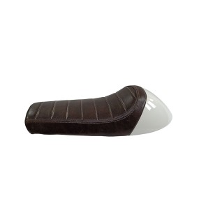 Royal Enfield GT Continental and Interceptor 650 Single Seat Coffee Brown with White Cowl