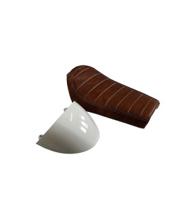 Royal Enfield GT Continental and Interceptor 650 Single Seat Brown Color With White Cowl