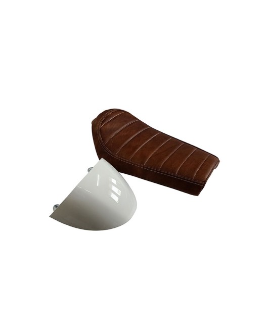 Royal Enfield GT Continental and Interceptor 650 Single Seat Brown Color With White Cowl