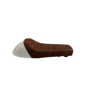 Royal Enfield GT Continental and Interceptor 650 Single Seat Brown Color With White Cowl