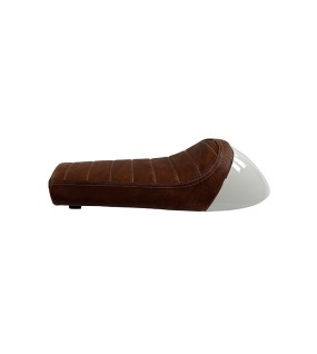 Royal Enfield GT Continental and Interceptor 650 Single Seat Brown Color With White Cowl