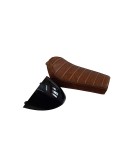 Royal Enfield GT Continental and Interceptor 650 Single Seat Brown Color with Black Cowl