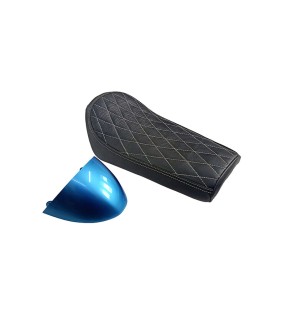 Royal Enfield GT Continental and Interceptor 650 Single Seat Black With Blue Cowl