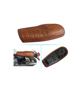 Royal Enfield GT Continental and Interceptor 650 Brown Genuine Leather Dual Seat