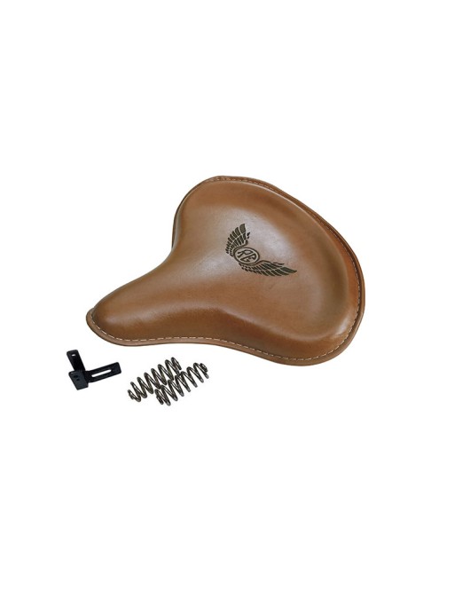 Genuine Leather Royal Enfield Standard Bullet 350 500 Front Brown Tan Solo Seat