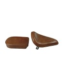 Genuine Leather Royal Enfield Classic 350 500 Low Rider Front and Rear Seat Tan Color