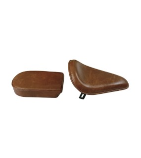 Genuine Leather Royal Enfield Classic 350 500 Low Rider Front and Rear Seat Tan Color