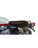 Royal Enfield GT and Interceptor 650 Genuine Leather Dual Dark Brown Seat D9