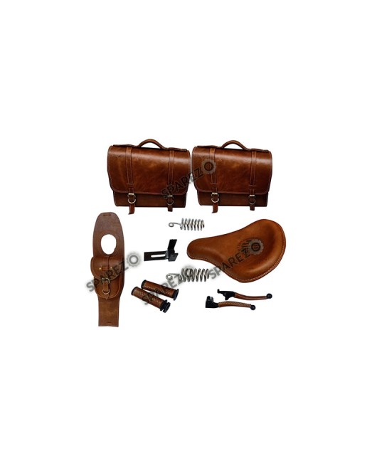 Royal Enfield Classic 500cc 350cc Front Leather Seats With Bags Belt Grip Lever