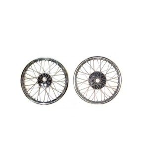 19" Wheel Rim Pair Complete With Spokes Half &amp; Width Hub BSA Norton Enfield