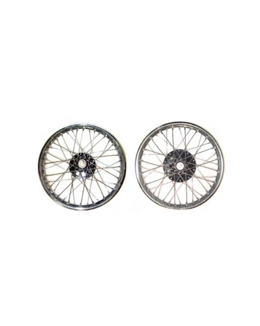 19" Wheel Rim Pair Complete With Spokes Half & Width Hub BSA Norton Enfield