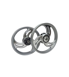 Royal Enfield Classic 500cc Front and Rear 3 Spoke Silver Alloy Wheel Rims