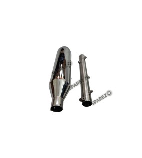 Red Rooster Performance Exhaust Silencer Chrome For Royal Enfield Meteor 350