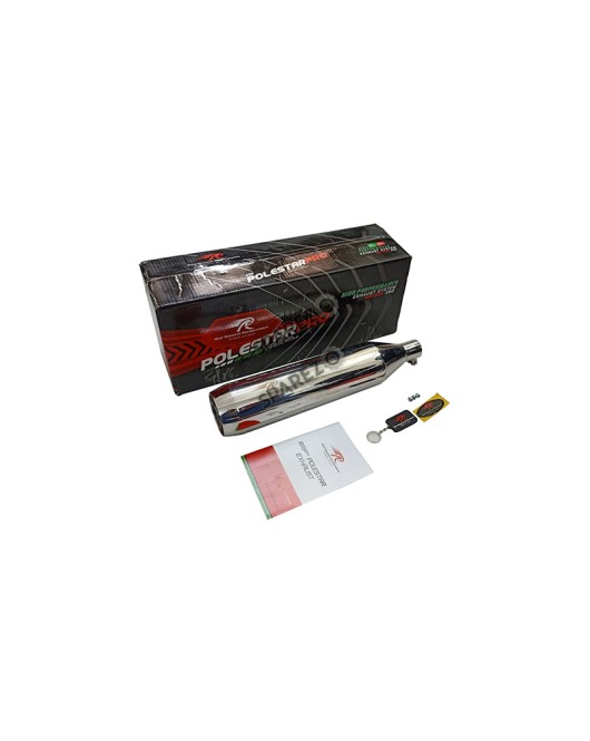 Royal Enfield Reborn 350 Red Rooster Performance Exhaust Silencer Chrome