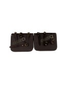 Royal Enfield Meteor 350cc Leather Saddle Bags Rusty Brown With Mounting Pair