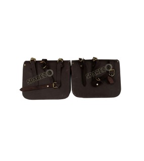 Royal Enfield Meteor 350cc Leather Saddle Bags Rusty Brown With Mounting Pair