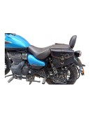 Royal Enfield Meteor 350cc Genuine Leather Black Pannier Bags Pair