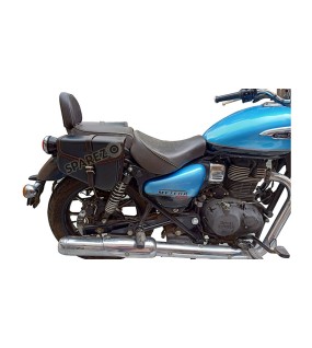 Royal Enfield Meteor 350cc Genuine Leather Black Pannier Bags Pair