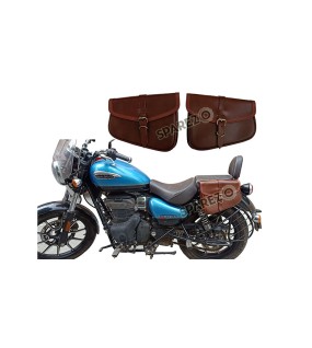 Royal Enfield Meteor 350cc Genuine Leather Brown Pannier Bags