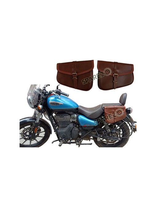 Royal Enfield Meteor 350cc Genuine Leather Brown Pannier Bags