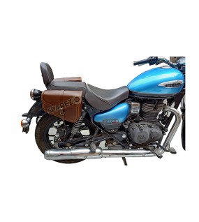 Royal Enfield Meteor 350cc Leather Pannier Bags Pair Brown