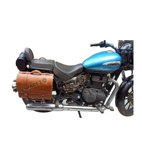 Royal Enfield Meteor 350cc Leather Brown Tan Bags With Mounting Fitting