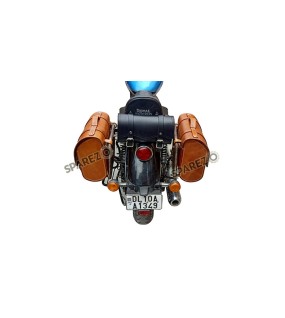 Royal Enfield Meteor 350cc Leather Brown Tan Bags With Mounting Fitting