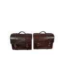 Royal Enfield Meteor 350cc Leather Antique Brown Saddle Bag Pair With Mounting