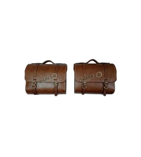 Royal Enfield Meteor 350cc Leather Brown Pannier Bags Pair With Mounting