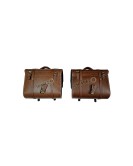 Royal Enfield Meteor 350cc Leather Brown Pannier Bags Pair With Mounting