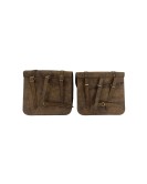 Royal Enfield Meteor 350cc Leather Saddle Bags Dust Color With Mounting Pair