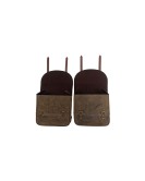 Royal Enfield Meteor 350cc Leather Saddle Bags Dust Color With Mounting Pair