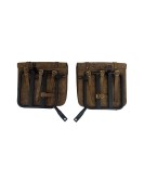 Royal Enfield Meteor 350cc Leather Saddle Bags Dust Color With Mounting Pair