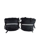 Royal Enfield Meteor 350cc Canvas Saddle Bags Pair Black With Mounting D1
