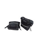 Royal Enfield Meteor 350cc Canvas Saddle Bags Pair Black With Mounting D1