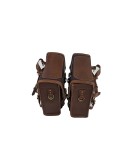 Royal Enfield Meteor 350cc Canvas and Leather Saddle Bags With Mounting Pair D1