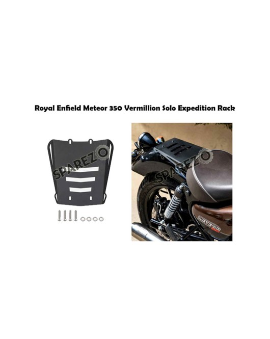 New Royal Enfield Meteor 350cc Vermillion Solo Expedition Rack Plate Black   