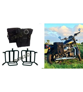 Royal Enfield Meteor 350cc Military Pannier Black Color Bags With Fitting