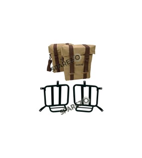 Royal Enfield Meteor 350cc Military Pannier Sand Color Bags With Fitting